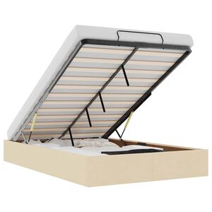 vidaXL Ottoman-Bett ohne Matratze Creme 120x200 cm Stoff