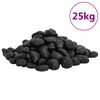 vidaXL Polierte Kiesel 25 kg Schwarz 2-5 cm