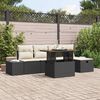 vidaXL Garten-Sofa-Set 6 pcs Schwarz Poly-Rattan