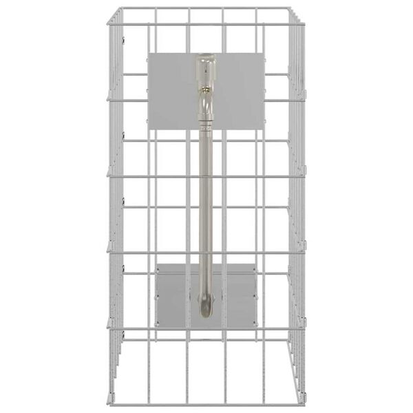 vidaXL Gabionensäule Silber 25 x 25 x 50 cm Edelstahl