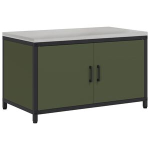 vidaXL K&uuml;chenaufbewahrungsschrank HATTEM Olivgr&uuml;n 90 x 50 x 53 cm