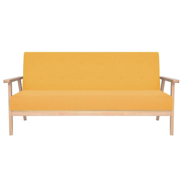vidaXL 3-Sitzer Sofa Stoff Gelb