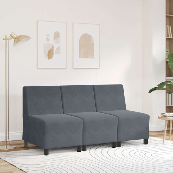 vidaXL Modulares Sofa ohne Armlehnen Dunkelgrau 55 cm Samt