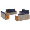 vidaXL 12-teiliges Gartensofa-Set mit Kissen, grau, Polyrattan