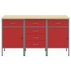 vidaXL Werkbank mit Schubladen 3 pcs Rot und Grau 75 x 45 x 85 cm