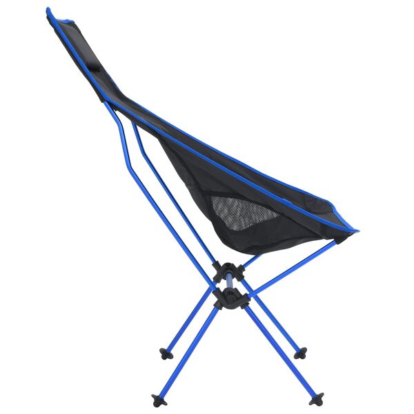 vidaXL Klappbarer Campingstuhl PVC und Aluminium Schwarz