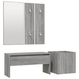 vidaXL Garderoben-Set Grau Sonoma Holzwerkstoff