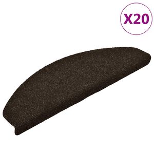 vidaXL Stufenmatten Selbstklebend 20 Stk. 65x21x4 cm Dunkelbraun Halbrund Gro&szlig;
