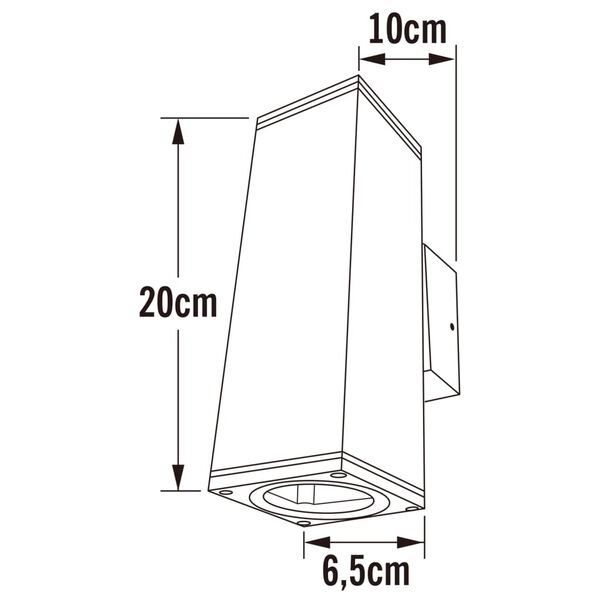 KONSTSMIDE Wandleuchte Monza Doppelt Quadratisch Dunkelgrau