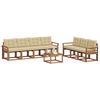 vidaXL Outdoor-Sofagarnitur mit Kissen 8 pcs Natur und Beige