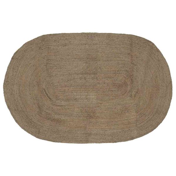 vidaXL Bereichsteppiche Oval Grau 152 x 245 cm Jute