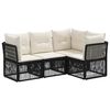 vidaXL Gartensofa-set 4 pcs Schwarz Poly-Rattan
