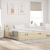 vidaXL Ottoman-Bett mit Matratzen Creme 180x200 cm Stoff