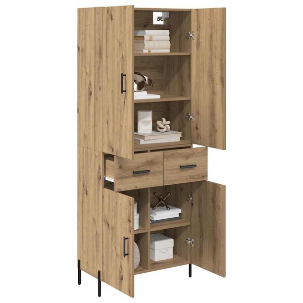 vidaXL Highboard Artisan-Eiche 69,5 x 34 x 180 cm Holzwerkstoff