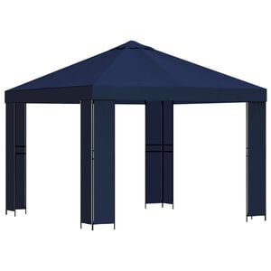 vidaXL Pavillon 3 x 3 m Blau Polyester und Stahl 190 gsm