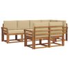 vidaXL Outdoor-Sofagarnitur 7 Stk. Natur und Beige