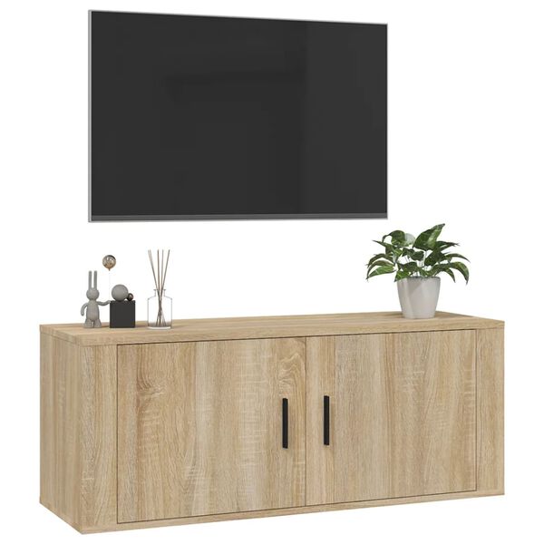 vidaXL TV-Wandschrank Sonoma-Eiche 100x34,5x40 cm