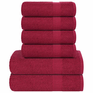 vidaXL 6-tlg. Handtuch-Set FROGN Bordeaux 360 g/m&sup2;