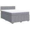 vidaXL Boxspringbett mit Matratze Hellgrau 140x190 cm Stoff