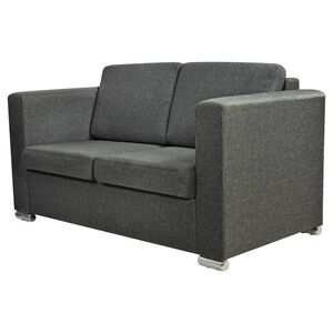 vidaXL Sofa 2-Sitzer Stoff Dunkelgrau