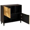 vidaXL Seitenschrank mit Regal Schwarz und Gold 80 x 33,5 x 75 cm
