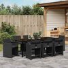 vidaXL Garten Essgruppe 9 pcs Schwarz Poly-Rattan