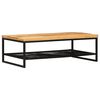 vidaXL Couchtisch Braun und Schwarz 110 x 55 x 35 cm Massivholz Mango