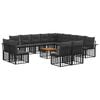 vidaXL Outdoor-Sofagarnitur 14 stk. 13-Sitzer Schwarz und Dunkelgrau