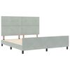 vidaXL Boxspringbett mit Kopfteil Hellgrau 180 x 200 cm Samt