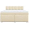 vidaXL Boxspringbett mit Matratze Creme 180x200 cm Stoff