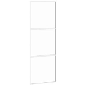 vidaXL Schiebet&uuml;r Wei&szlig; 76x205 cm Hartglas und Aluminium