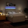 vidaXL Boxspringbett mit Matratze Creme 140x190 cm Stoff