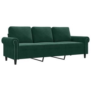 vidaXL 3-Sitzer-Sofa Dunkelgr&uuml;n 180 cm Samt