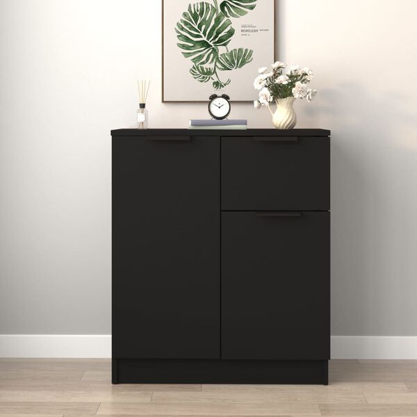 vidaXL Sideboard Schwarz 60x30x70 cm Holzwerkstoff
