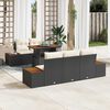vidaXL Garten-Sofa-Set mit Speicher 6 pcs Schwarz Poly Rattan