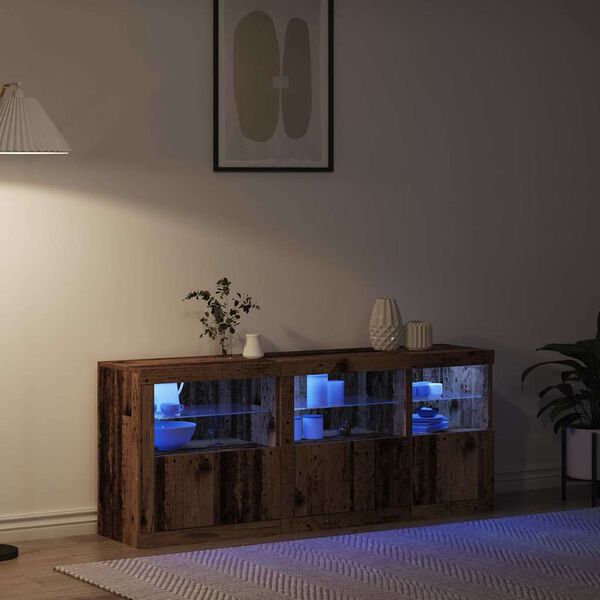 vidaXL LED-Sideboard Altholz 162 x 37 x 67 cm Holzwerkstoff