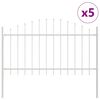 vidaXL Gartenzaun WOERDEN 5 stk. 170 x 140 cm Wei&szlig;