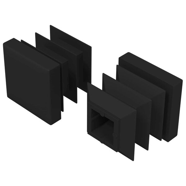 vidaXL Endkappen 2 pcs Schwarz 15 x 15 x 15 mm PP
