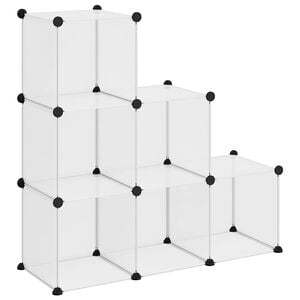 vidaXL Regalsystem mit 6 W&uuml;rfeln Transparent PP