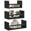 vidaXL Wandregal-Set mit Regal 3 pcs Schwarz Eichen-Optik 40x16x14cm