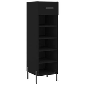 vidaXL Schuhschrank Schwarz 30x35x105 cm Holzwerkstoff
