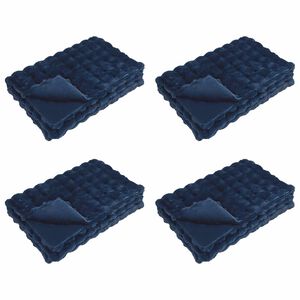 vidaXL Kunstfell Kaninchenfell Decke 4 pcs Marineblau 130 x 150 cm
