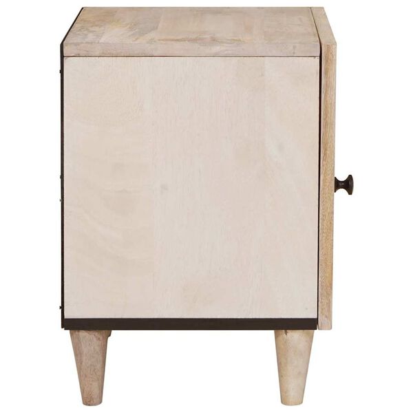 vidaXL Nachttisch Beige 40 x 33 x 46 cm Massivholz Akazie