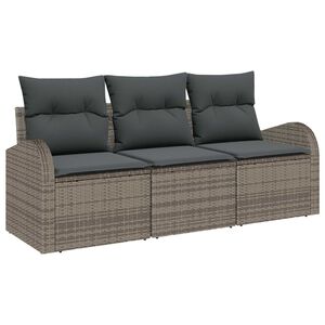 vidaXL Gartensofa-set Grau Poly-Rattan