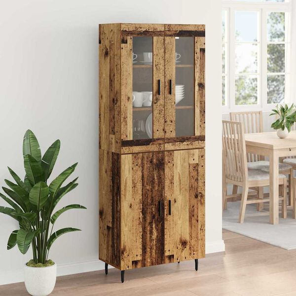 vidaXL Highboard 2 pcs Altholz Holzwerkstoff