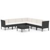 vidaXL 8-tlg. Garten-Lounge-Set mit Auflagen Poly Rattan Schwarz