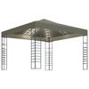 vidaXL Gartenzelt mit LED-Lichterkette 3x3 m Taupe