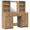vidaXL Schminktischset mit LED 3 Stk. Artisan-Eiche Holzwerkstoff