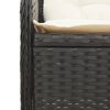 vidaXL 3-tlg. Garten-Lounge-Set mit Kissen Schwarz Poly Rattan