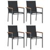 vidaXL Gartenst&uuml;hle 4 Stk. Schwarz 55x61,5x90 cm Textilene und Stahl